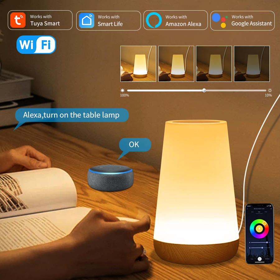 Rgb Desk Lamp Smart - Tuya WiFi Smart Table Lamp Dimmable