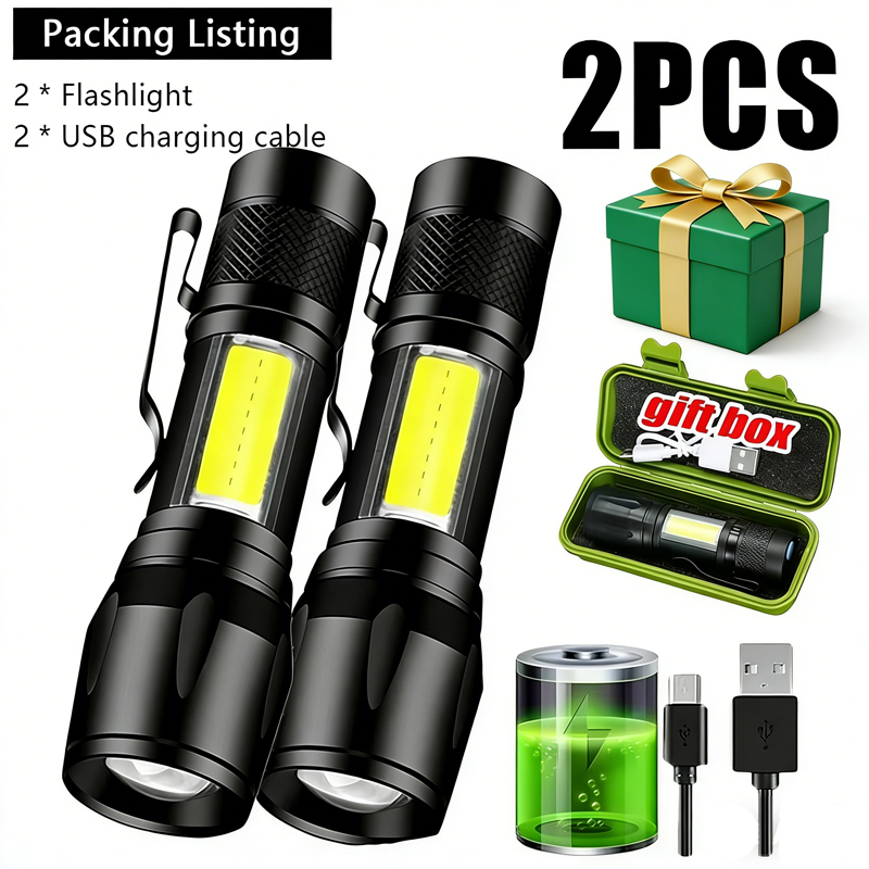 Mini Electronics Gadgets - Mini LED Flashlight COB+XPE Portable Torch
