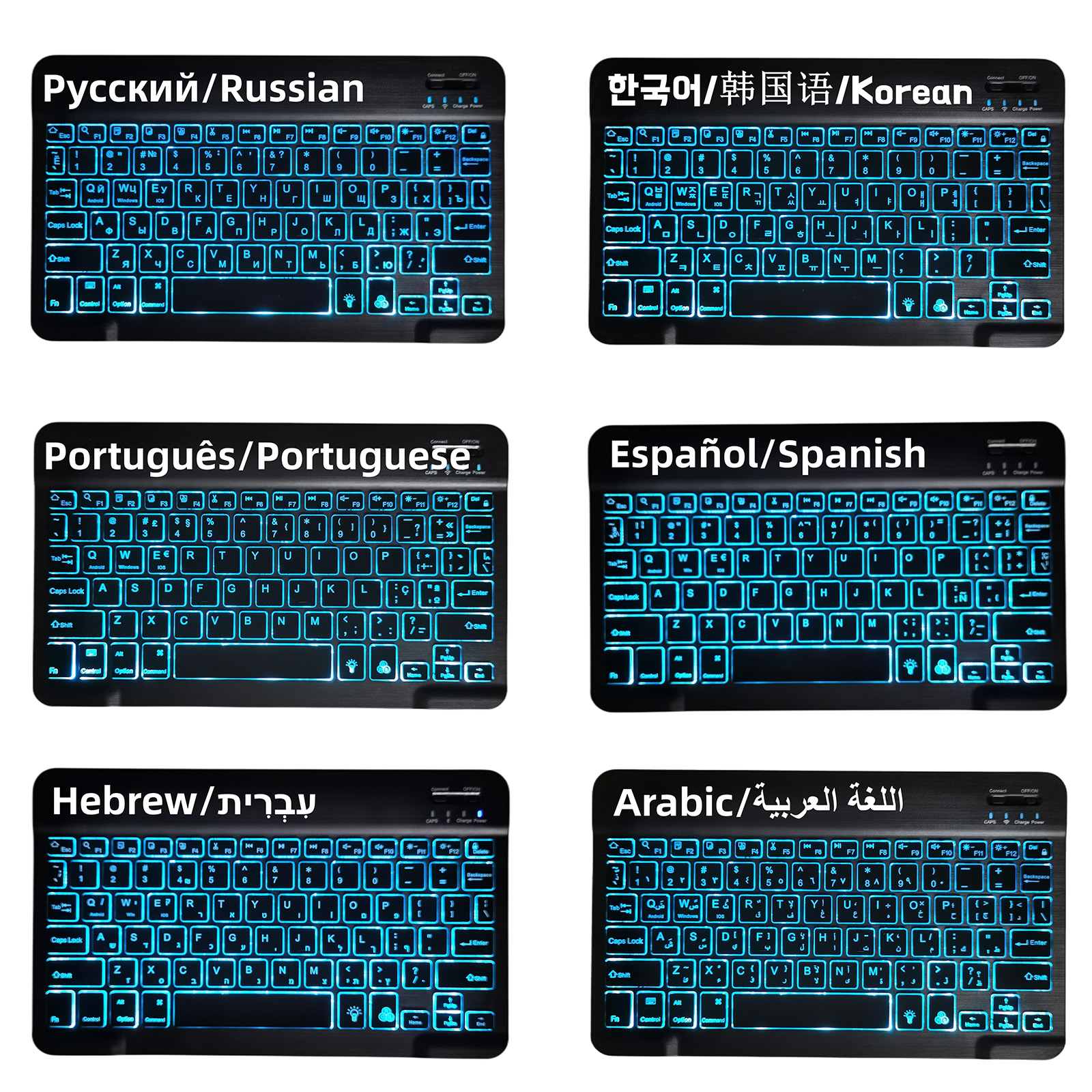 Wireless Keyboard Mini - 7 Colors RGB Bluetooth Keyboard Rechargeable