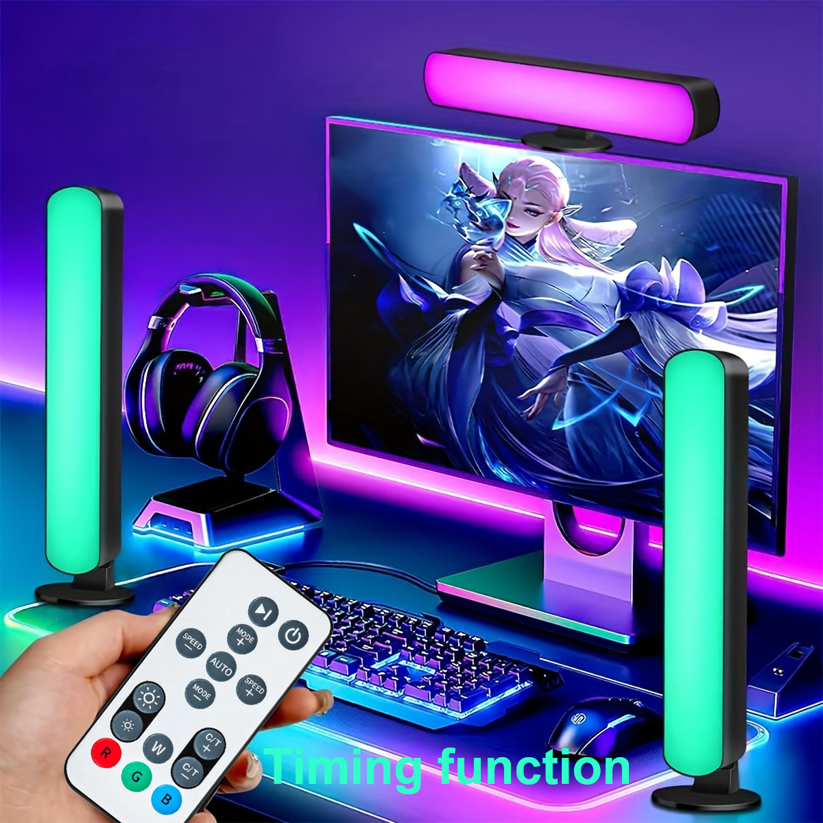 1pc Computer Desktop Decorativ - Rgb Desk Lamp Smart のレビューと価格