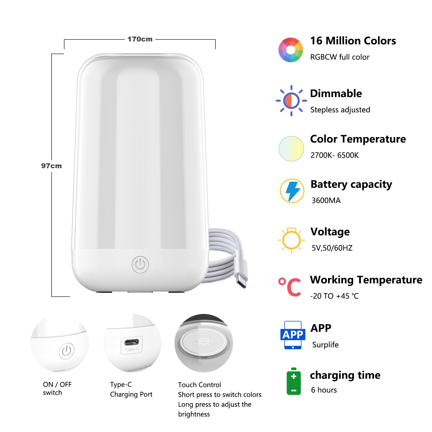 Smart Touch Table Lamp Works w - Rgb Desk Lamp Smart のレビューと価格