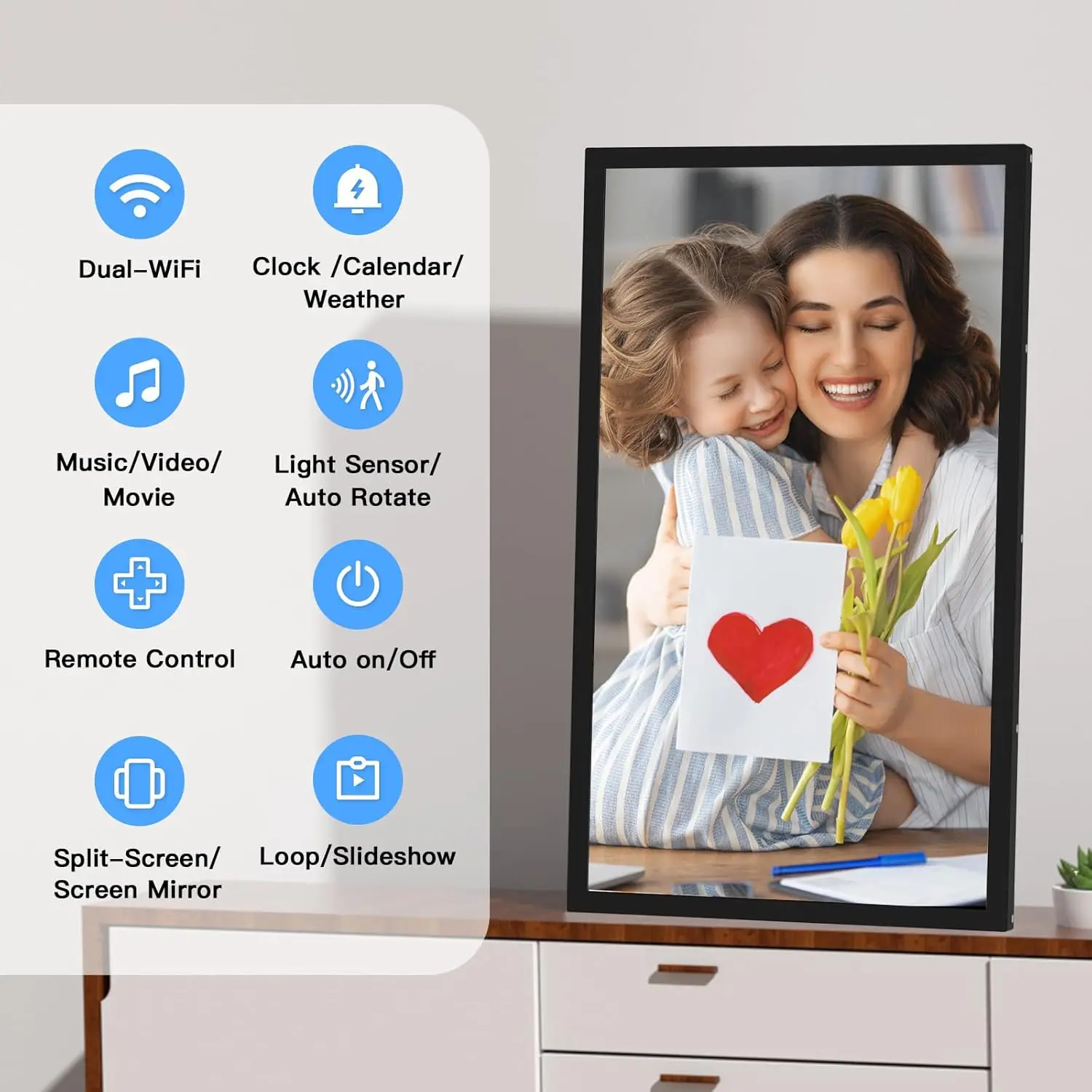 Large Digital Picture Frame 21 - Digital Photo Frame Wifi のレビューと価格
