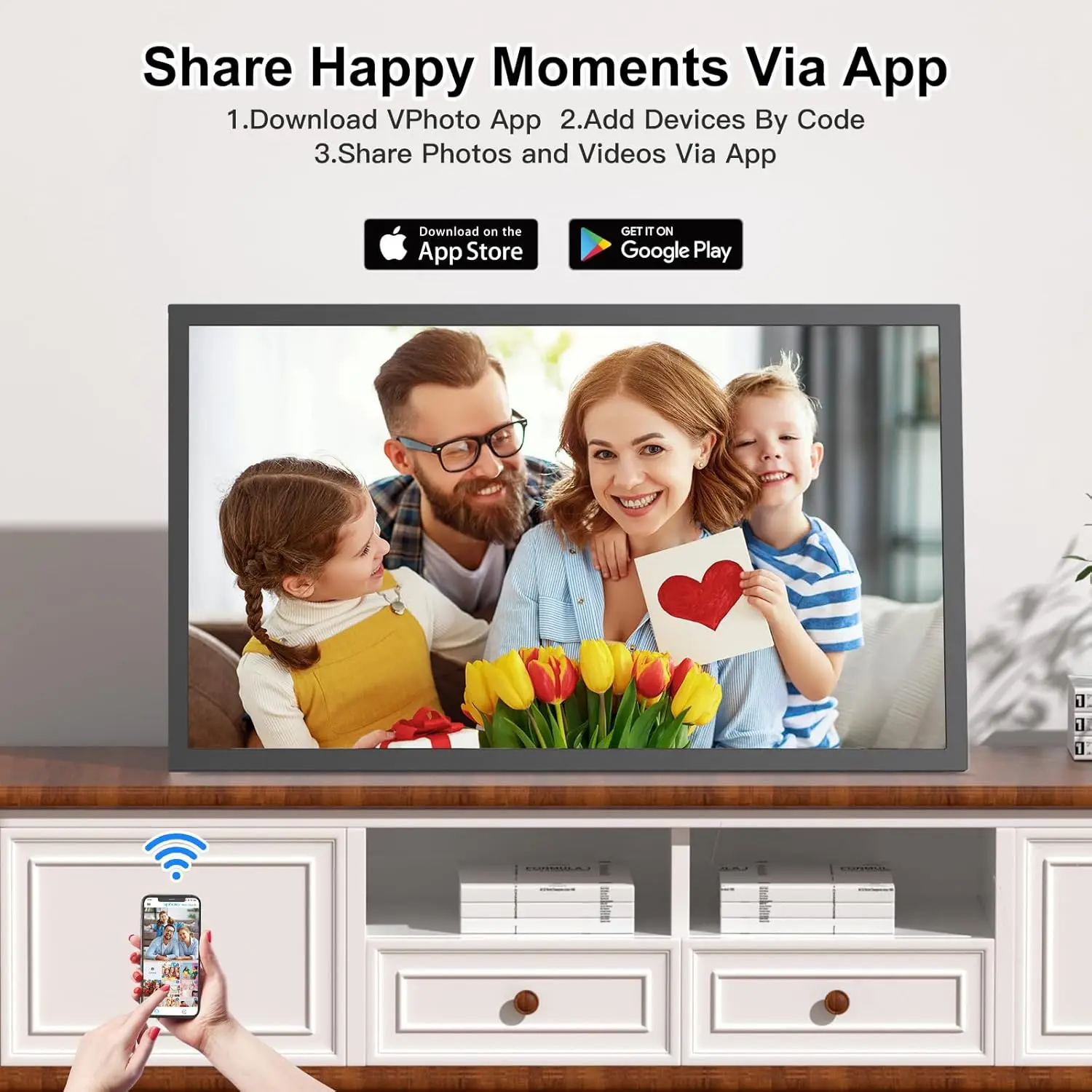 Large Digital Picture Frame 21 - Digital Photo Frame Wifi のレビューと価格