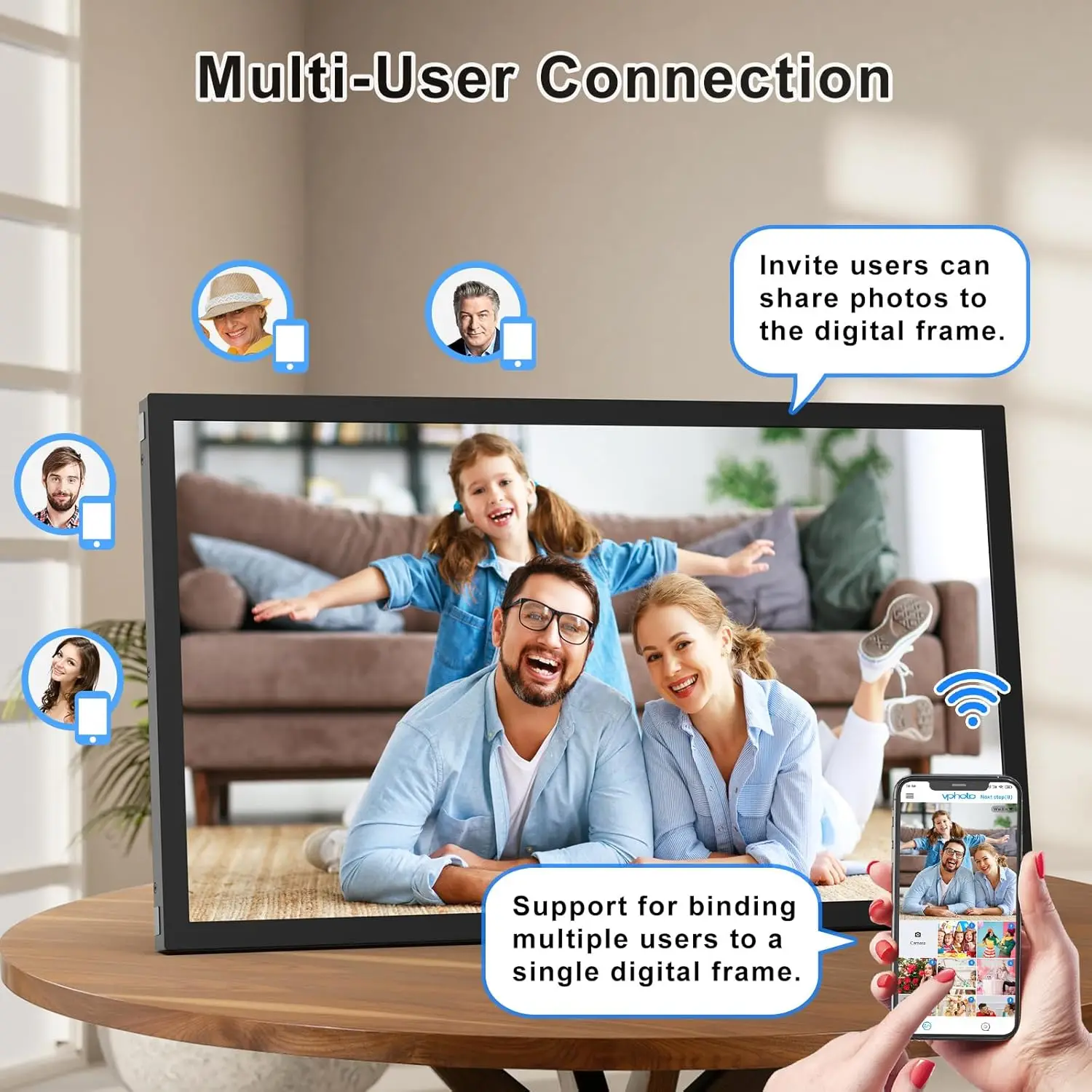 Large Digital Picture Frame 21 - Digital Photo Frame Wifi のレビューと価格