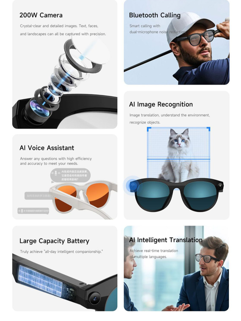 Lenovo Smart AI Glasses 1200MP - Smart Glasses Ar のレビューと価格