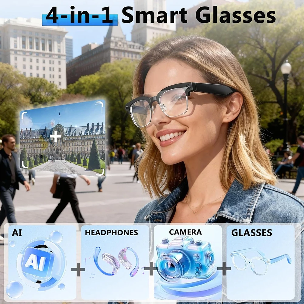 4K Smart AI Glasses 8MP Camera - Smart Glasses Ar のレビューと価格
