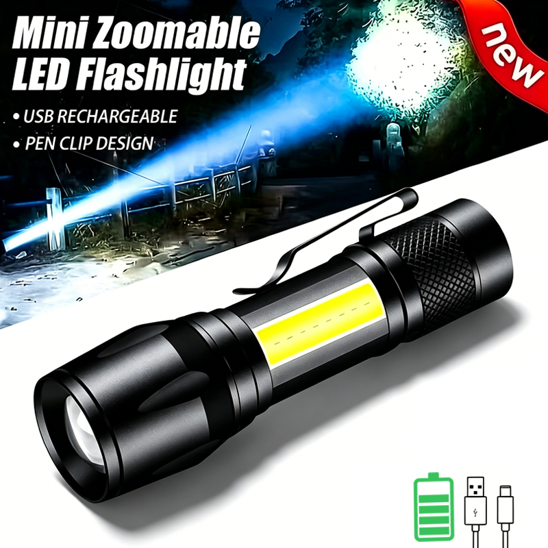 Mini LED Flashlight COB+XPE Po - Mini Electronics Gadgets のレビューと価格