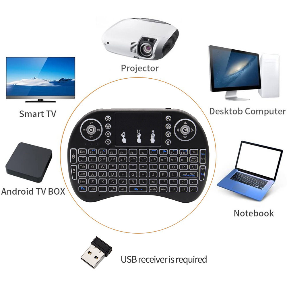 Backlit English Russian French - Wireless Keyboard Mini のレビューと価格