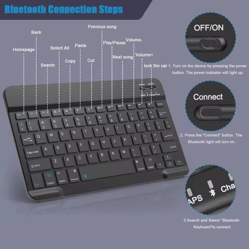 Bluetooth Wireless Keyboard Mo - Wireless Keyboard Mini のレビューと価格