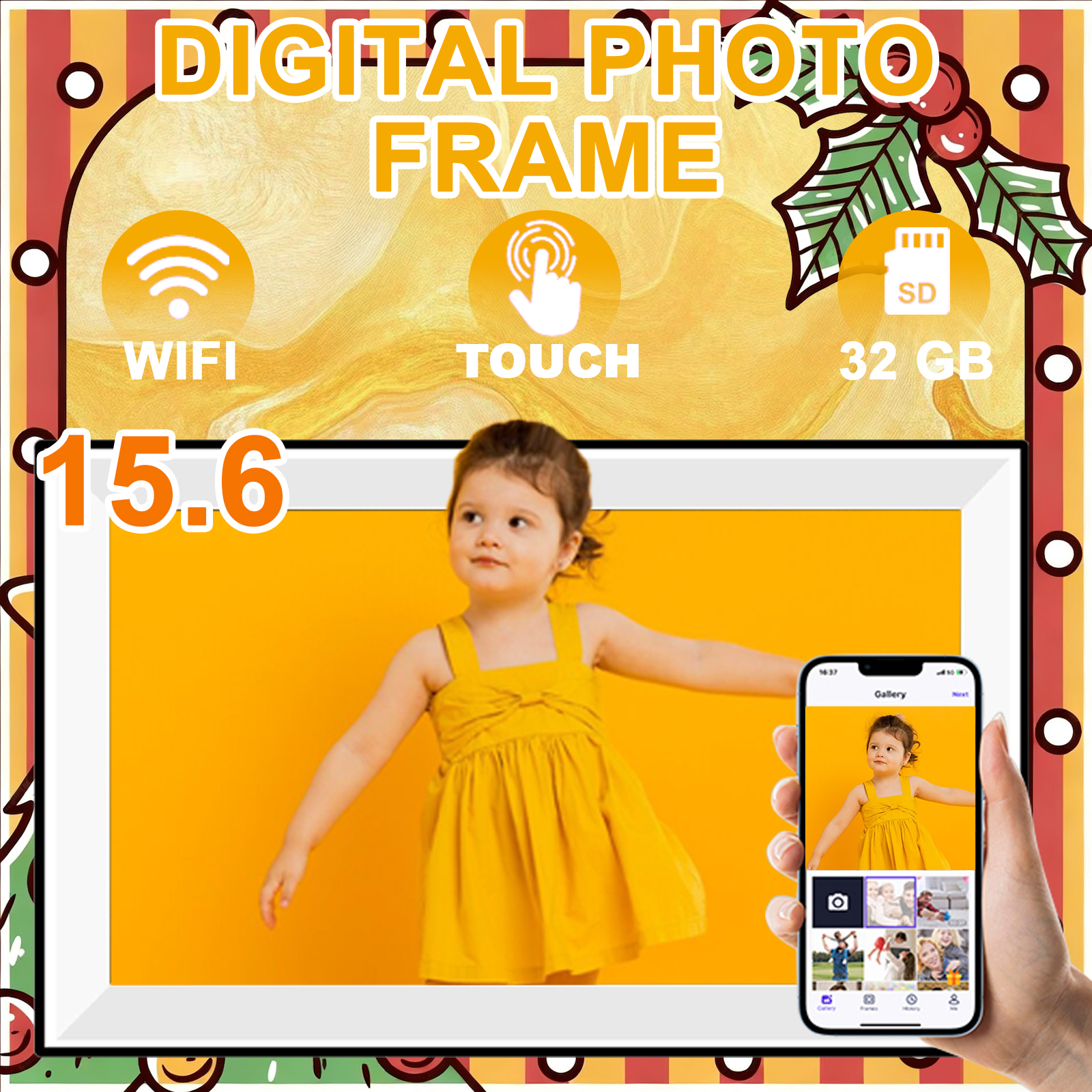 15.6 inch built in 32GB WiFi L - Digital Photo Frame Wifi のレビューと価格