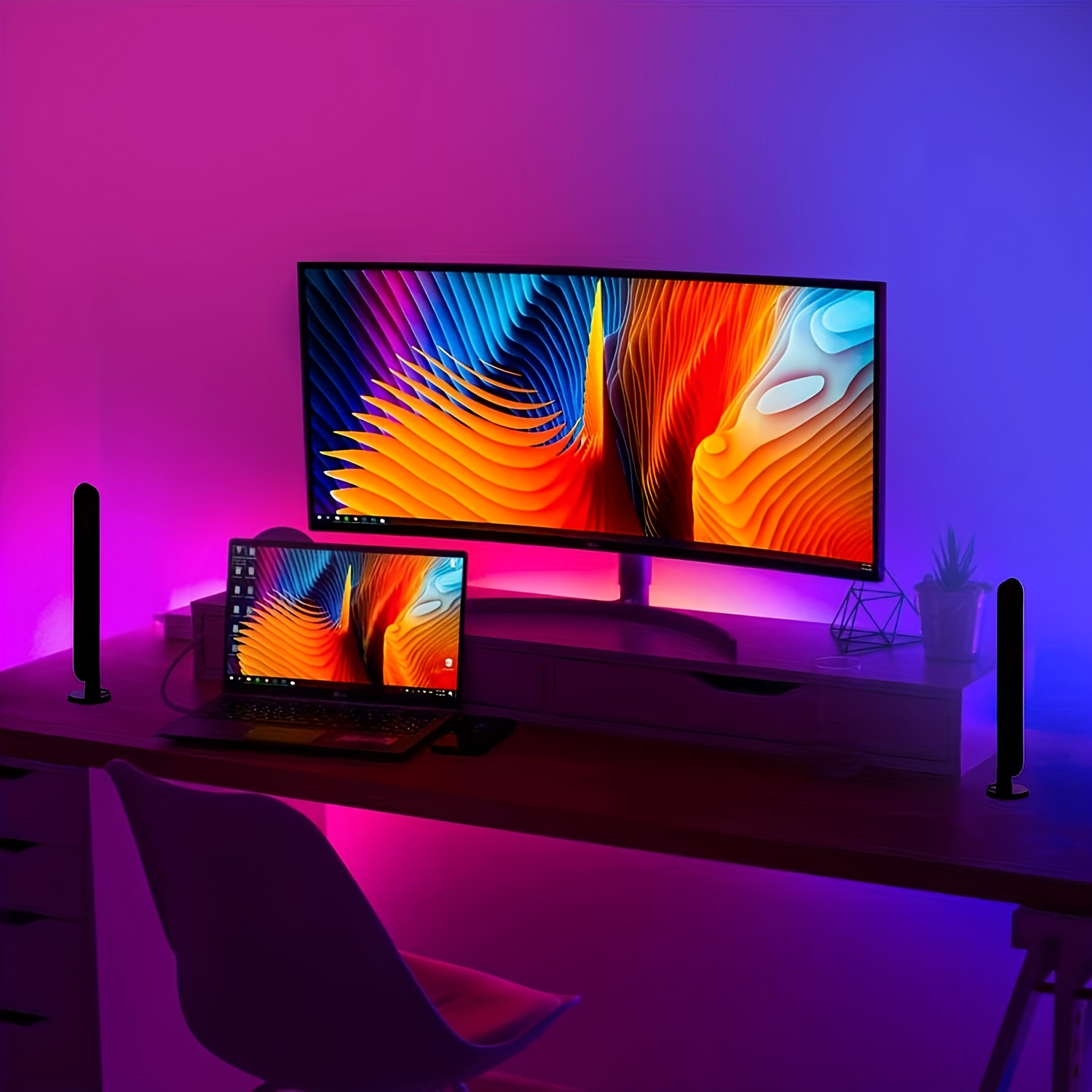 1/2pc LED Desktop Smart RGB Li - Rgb Desk Lamp Smart のレビューと価格
