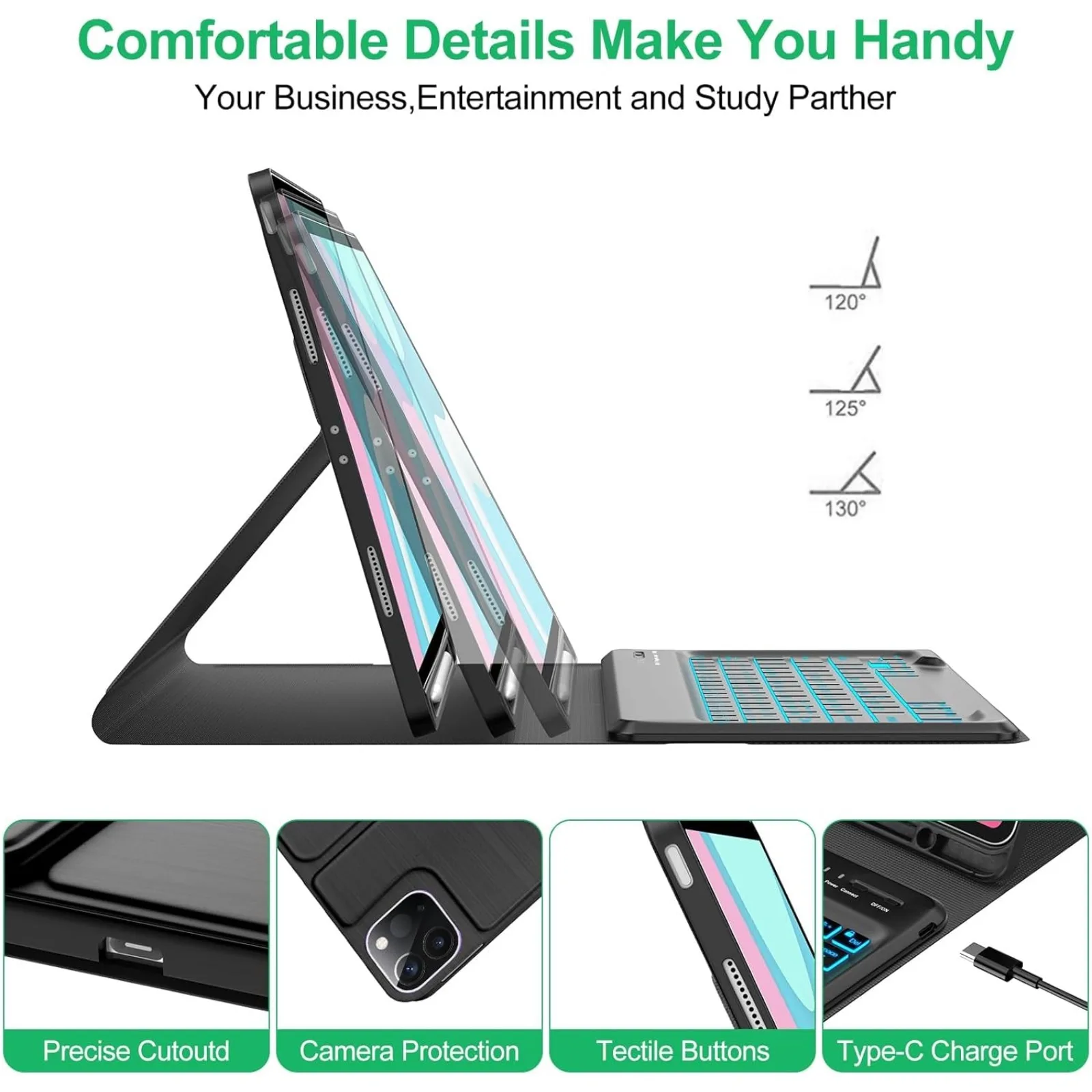 Keyboard Case & Mouse for iPad - Wireless Keyboard Mini のレビューと価格