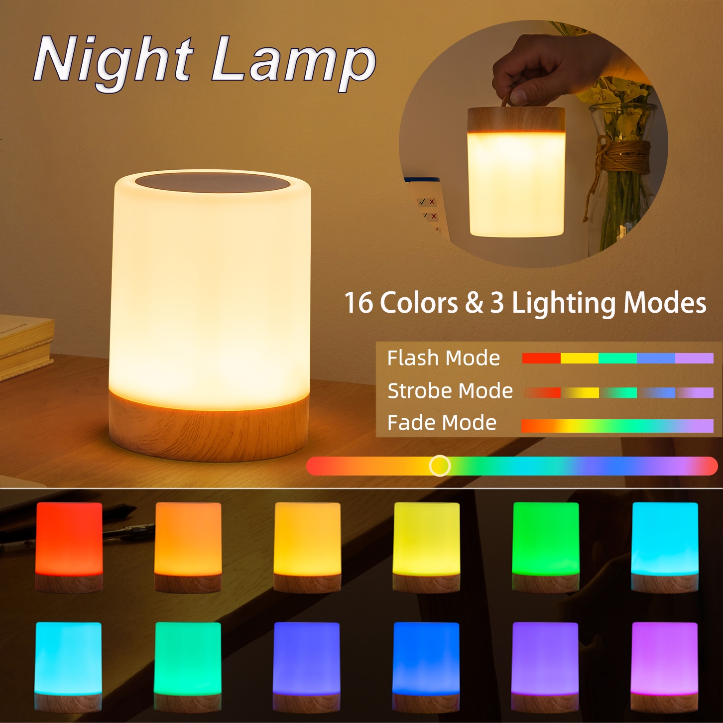 16 Colors Smart Touch Bedside  - Rgb Desk Lamp Smart のレビューと価格