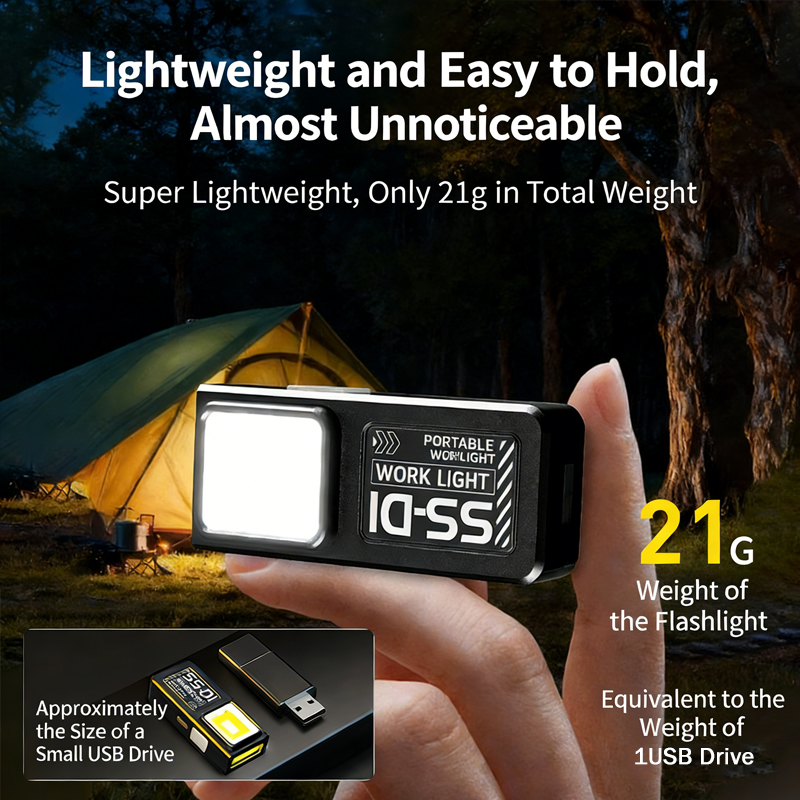 Mini COB LED Flashlight USB C  - Mini Electronics Gadgets のレビューと価格